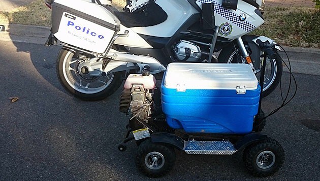 Die von der Polizei konfiszierte, motorisierte Kühlbox (Bild: APA/EPA/South Australia Police)
