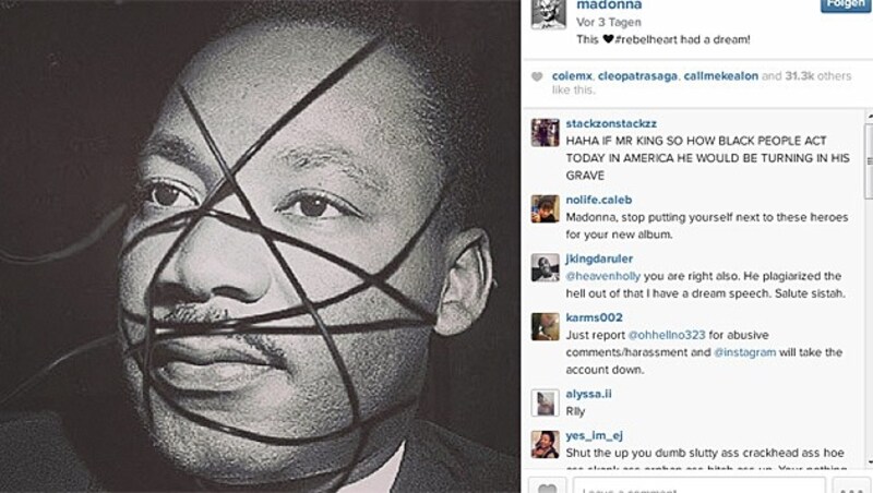 Auch Martin Luther King wurde gefesselt. (Bild: instagram.com/madonna)