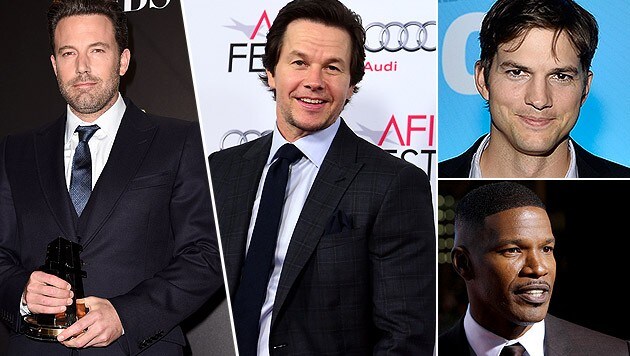 Ben Affleck, Mark Wahlbergs, Ashton Kutcher und Jamie Foxx verraten ihre Ängste. (Bild: AP, AFP)