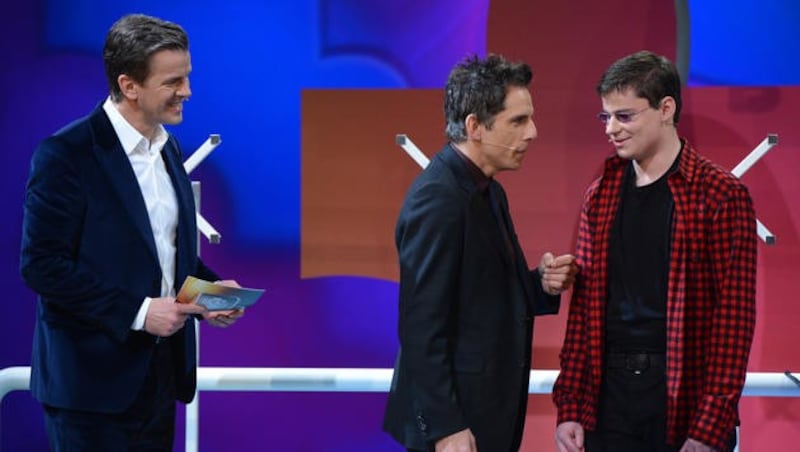 Ben Stiller mit seinem Wettkandidaten (Bild: ZDF)