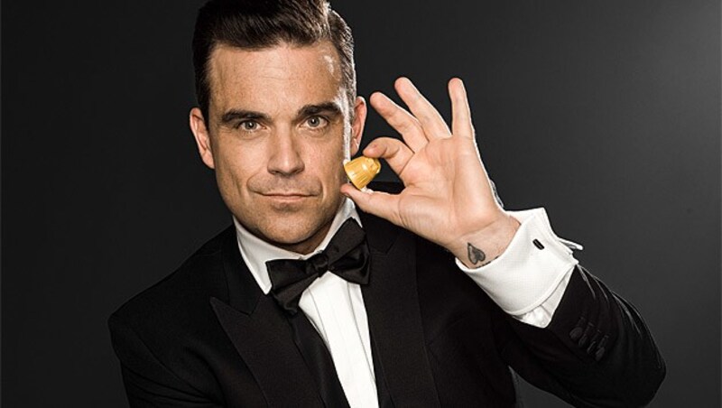 Robbie Williams macht jetzt Werbung für Kaffee. (Bild: Café Royal)