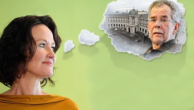Die Grünen-Chefin hätte ihren Vorgänger gern in der Hofburg - aber der ist sich noch nicht sicher. (Bild: APA/Georg Hochmuth, APA/Herbert Neubauer, thinkstockphotos.de)