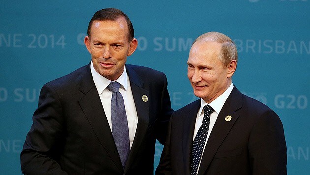 Kremlchef Wladimir Putin lobte seinen Gastgeber, den australischen Premier Tony Abbott. (Bild: AP)