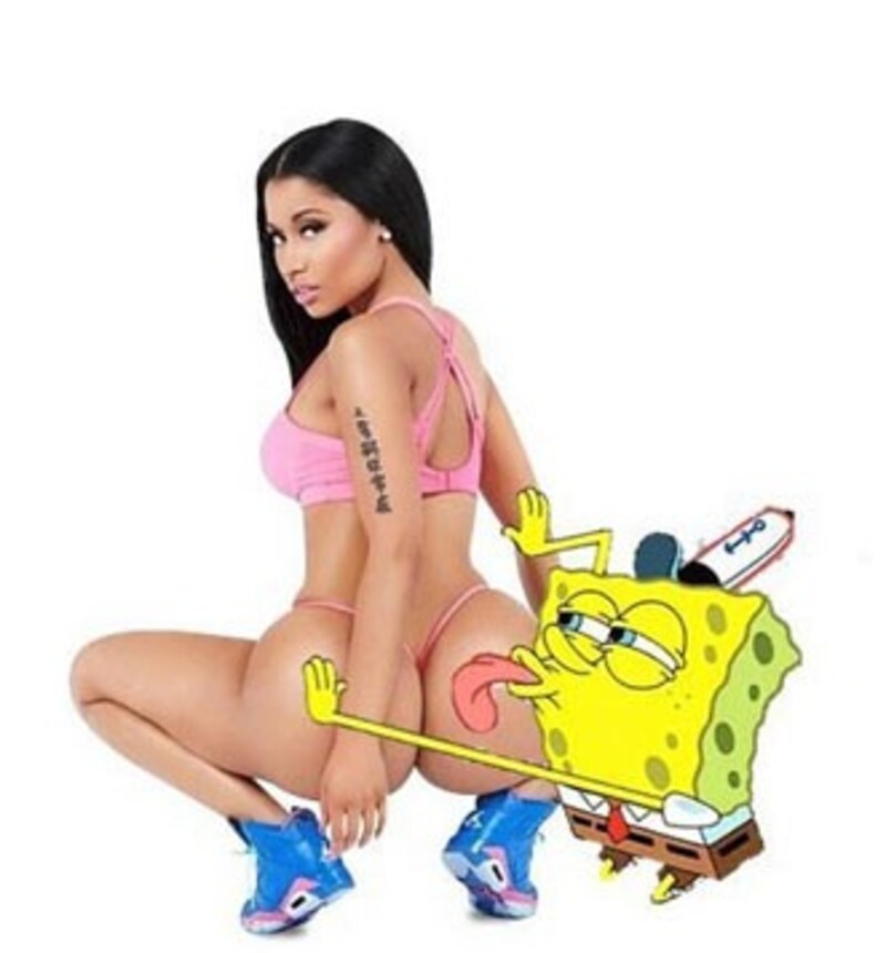 Die Comicfigur Spongebob findet Nicki Minjas kecke Pobacken zum Abschlecken. (Bild: instagram.com/nickiminaj)