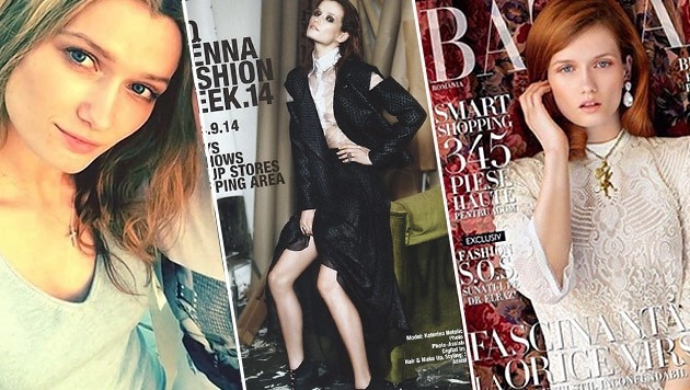 Katerina Netolicka zierte das Plakat der Vienna Fashion Week 2014 sowie einige Cover. (Bild: YouTube.com/TomoNews US, Vienna Fashion Week, Harper's Bazaar)