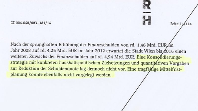 Der Rohbericht des Rechnungshofs wurde der "Krone" zugespielt. (Bild: Krone)