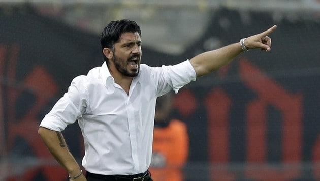 Gennaro Gattuso gibt weiterhin Anweisungen als Trainer von OFI Kreta. (Bild: AP)