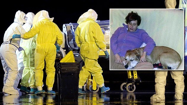Streit auch um "Excalibur": Die Behörden ordneten an, den Hund der Krankenschwester einzuschläfern. (Bild: AP, APA/EPA/PACMA/HANDOUT)