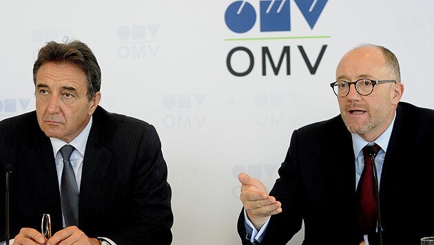 Scheidender OMV-Chef Gerhard Roiss und Finanzvorstand David Davies (Bild: APA/Herbert Pfarrhofer)