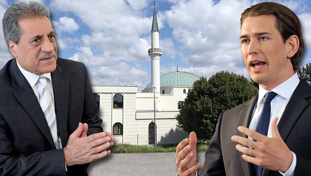 Fuat Sanac, Präsident der Islamischen Glaubensgemeinschaft, und Außenminister Sebastian Kurz (Bild: APA/HERBERT NEUBAUER, Peter Tomschi, APA/HANS PUNZ)