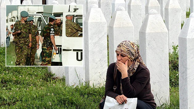 Die Rolle der niederländischen UN-Soldaten während des Srebrenica-Massakers ist umstritten. (Bild: APA/EPA/FEHIIM DEMIR, Toussaint KLUITERS/picturedesk.com)