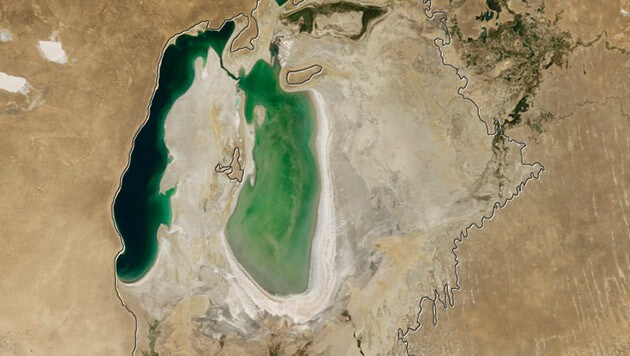 Der östliche Aralsee im Jahr 2006 (Bild: NASA Earth Observatory)
