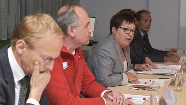 Gesundheitsministerin Sabine Oberhauser (mitte) zusammen mit Gesundheitsexperten (Bild: APA/HANS PUNZ)