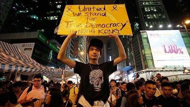 Manifestations pour plus de démocratie à Hong Kong (photo d'archives) (Bild: AP)