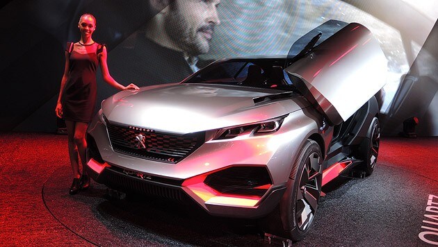 Peugeot Quartz mit Stein im Innenraum (Bild: Stephan Schätzl)