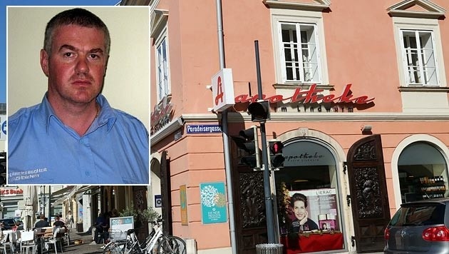 Alarmfahrer Erich Mietler schnappte vor der Apotheke in Klagenfurt seinen 27. Verbrecher. (Bild: ÖWD, Uta Rojsek-Wiedergut)