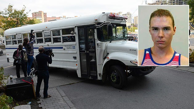 In diesem Bus wurde Luka Rocco Magnotta zum Gericht in Montreal chauffiert. (Bild: AFP, AP)