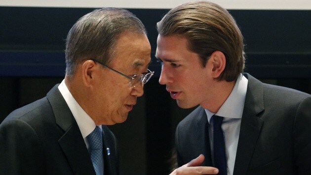 Sebastian Kurz mit UNO-Generalsekretär Ban Ki Moon (Bild: APA/BMEIA/DRAGAN TATIC)