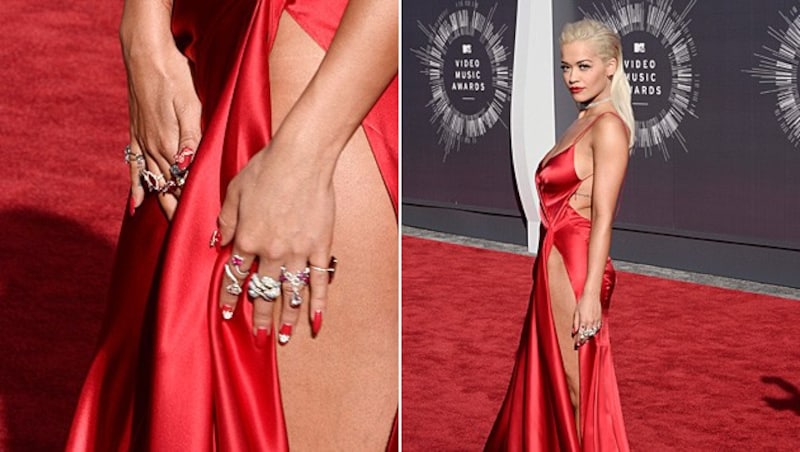 Die Krallen von Rita Ora sind mit Diamanten besetzt. Kostenpunkt: 55.000 Dollar! (Bild: APA/EPA/PAUL BUCK)