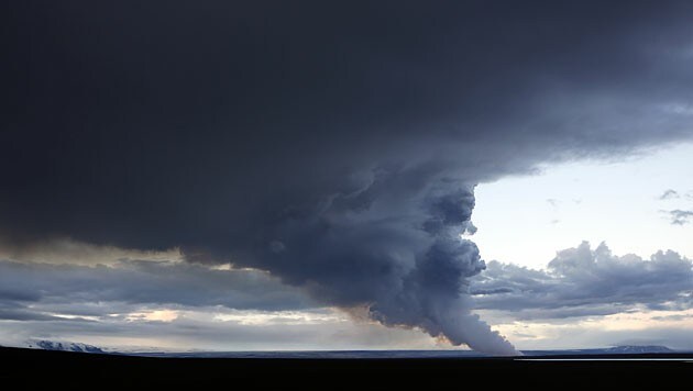 Rauchwolke des Vulkans Bardarbunga (Bild: AP)