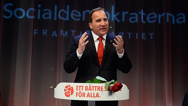 Stefan Löfven, Parteichef der Sozialdemokraten, wird wohl Premier Fredrik Reinfeldt folgen. (Bild: APA/EPA/JONAS EKSTROMER)