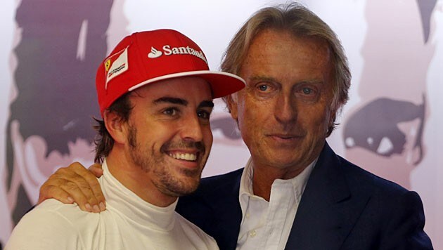 Luca di Montezemolo mit Fernando Alonso in Monza (Bild: AP)