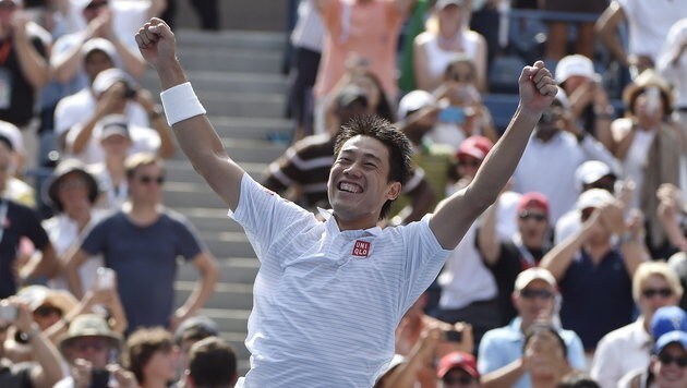 Nishikori besiegte sensationell Djokovic (Bild: APA/EPA/Justin Lane)