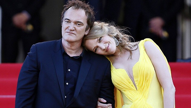 Doch kein Paar: Quentin Tarantino und Uma Thurman (Bild: APA/EPA/IAN LANGSDON)