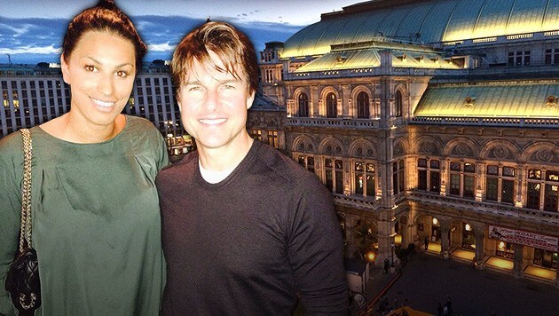 Nach dem Dreh bei der Oper ging's für Cruise ins Wiener Nachtleben, wo er Fabienne Nadarajah traf. (Bild: facebook.com/fabienne.nadarajah, privat, krone.at-Grafik)