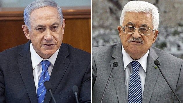 Israels Premier Benjamin Netanyahu (li.) und Palästinenserpräsident Mahmoud Abbas (Bild: APA/EPA/EMIL SALMAN / POOL, APA/ATEF SAFADI)