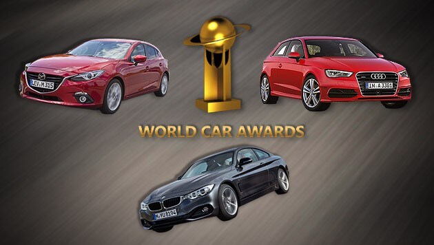 (Bild: BMW, Mazda, Audi, World Car Awards, krone.at-Grafik)
