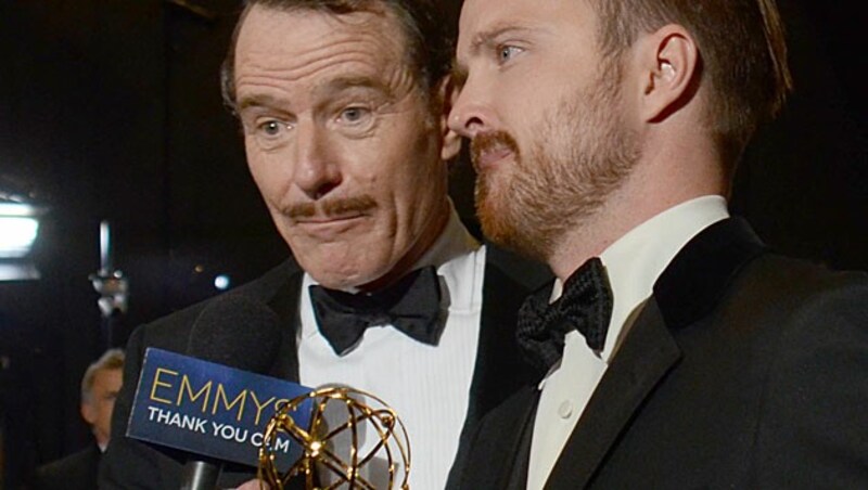 Bryan Cranston und Aaron Paul (Bild: Photo by Tonya Wise/Invision for the Television Academy/AP)