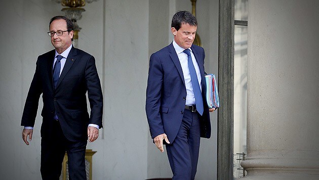 Premier Valls (rechts) mit Präsident Hollande (Bild: AFP)