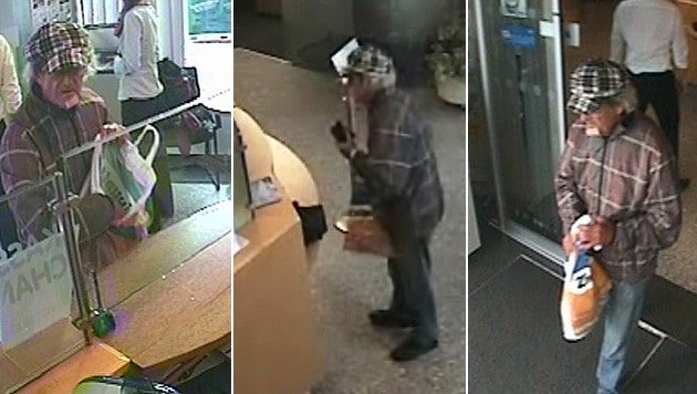 Aus den Videoaufzeichnungen der Bank konnten Aufnahmen des unbekannten Täters gesichert werden. (Bild: Polizei)
