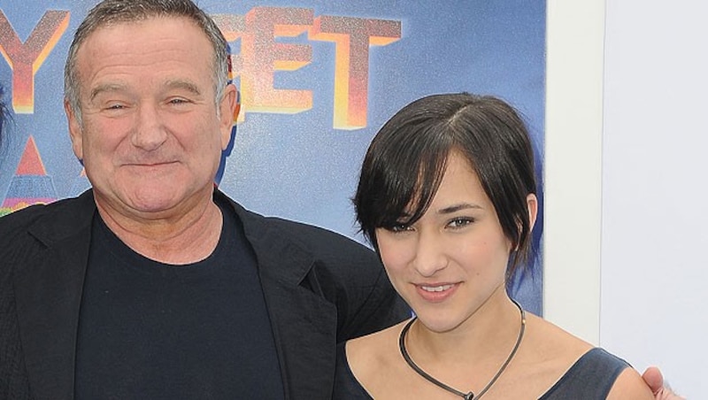 Robin Williams mit seiner Tochter Zelda (Bild: AP/Katy Winn)