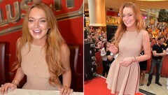 Lindsay Lohan gibt in der PulsCity in Linz Autogramme. (Bild: APA/ANDREAS TISCHLER / VIENNA PR)