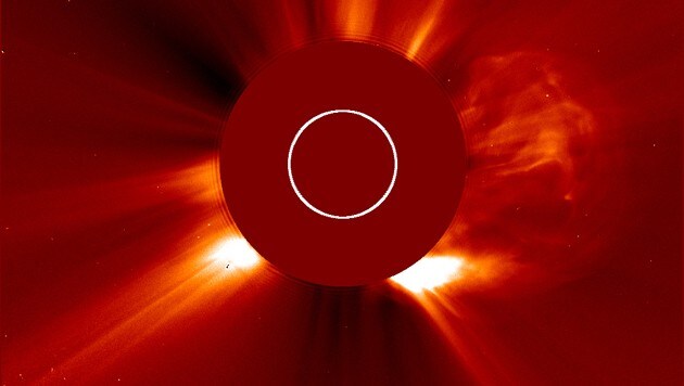 Sonneneruption am 23. Juli 2012 aufgenommen vom Satelliten SOHO (Bild: ESA/NASA, SOHO)