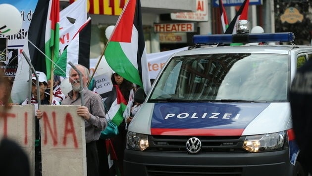 Demonstrationen für ein freies Palästina gab es auch in Österreich.  (Bild: Peter Tomschi)