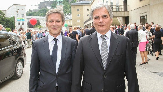 Bundeskanzler Werner Faymann mit Kulturminister Josef Ostermayer (Bild: APA/NEUMAYR/MMV)