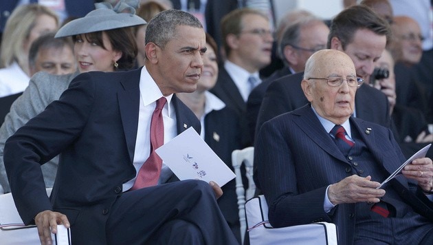 US-Präsident Barack Obama bei der Gedenkfeier zum 70. Jahrestag von D-Day. (Bild: AP)