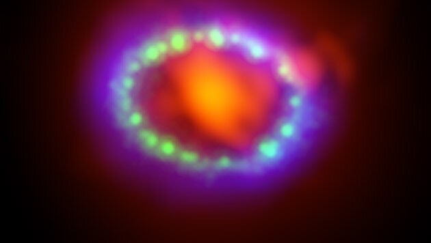 (Bild: ALMA (ESO/NAOJ/NRAO)/A. Angelich, NASA/ESA, NASA Chandra)