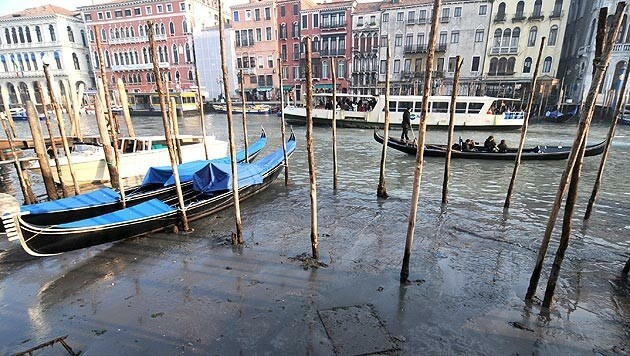 Gondel und Boote in Venedig (Archivbild) (Bild: Andrea Merola/EPA/picturedesk.com)