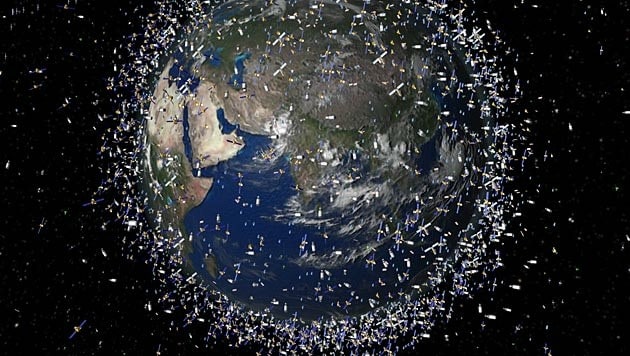 Weltraumschrott stellt eine Gefahr für Satelliten und die bemannte Raumfahrt dar. (Bild: dapd)