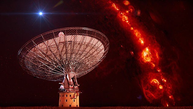Das 64-Meter-Parkes-Radioteleskop (Bild: Swinburne Astronomy Productions, Harvard University)