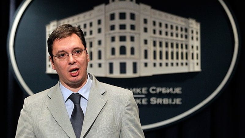 Serbiens Präsident Aleksandar Vucic (Bild: AP)