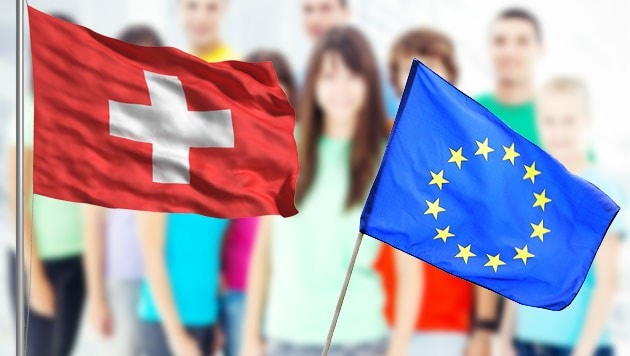 Die Schweiz gilt sowohl als großes Vorbild aller EU-Gegner als auch aller EU-Skeptiker (Symbolbild). (Bild: thinkstockphotos.de, krone.at-Grafik)