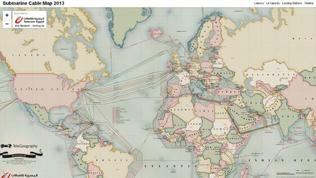 (Bild: Screenshot, Submarine Cable Map)
