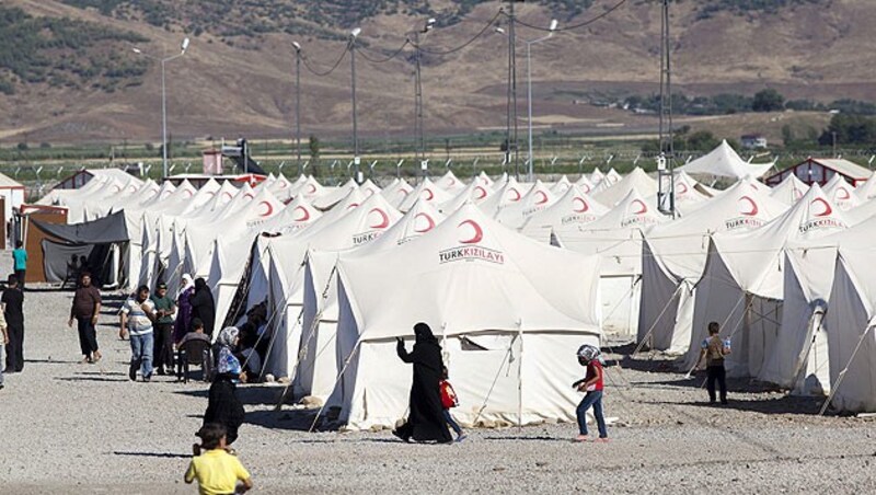 Ein Flüchtlingslager in der Türkei (Bild: EPA)