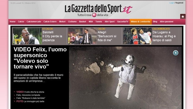 (Bild: Screenshot/La Gazzetta dello Sport)
