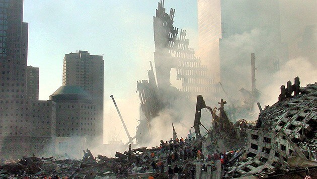 Die Trümmer des World Trade Centers nach den Anschlägen (Bild: dapd)